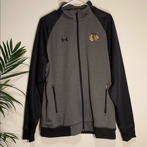Men’s Under Armour Blackhawks ZipUp in Grey&Black